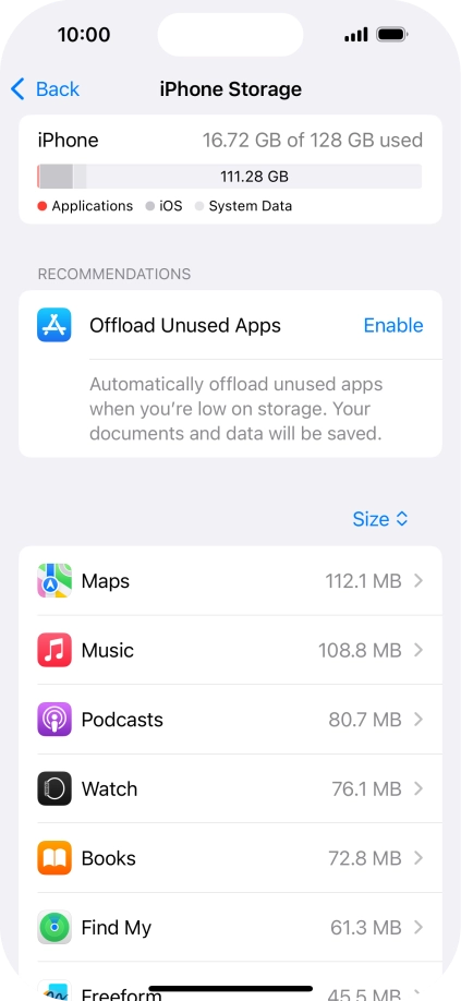 Press the required app.