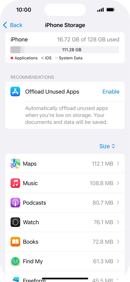 Press the required app.