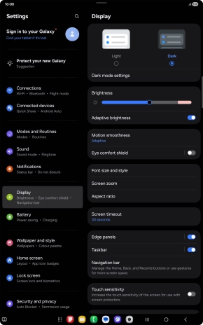 Press Dark mode settings. Press Dark mode settings.