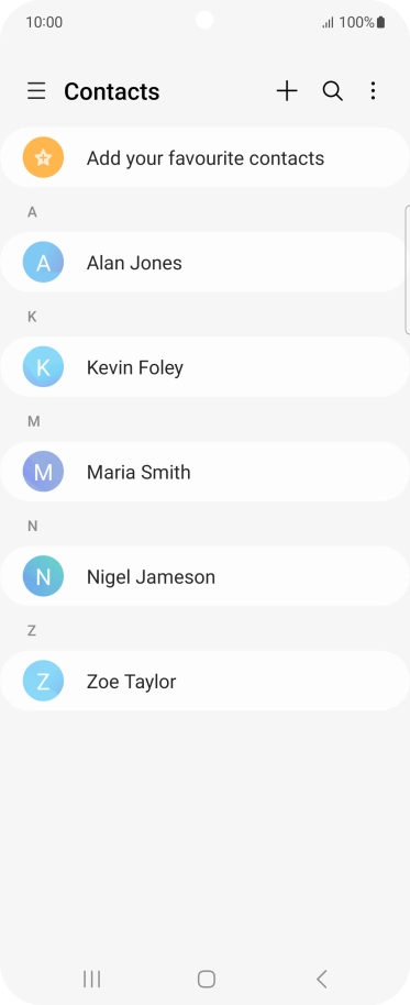 Press the new contact icon. Press the new contact icon.