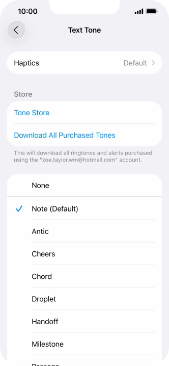 Press the required message tones to hear them.