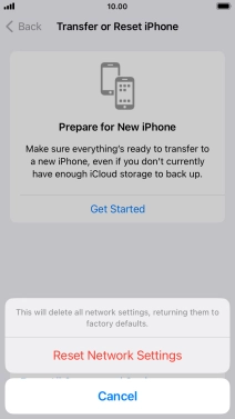 Press Reset Network Settings. Press Reset Network Settings.