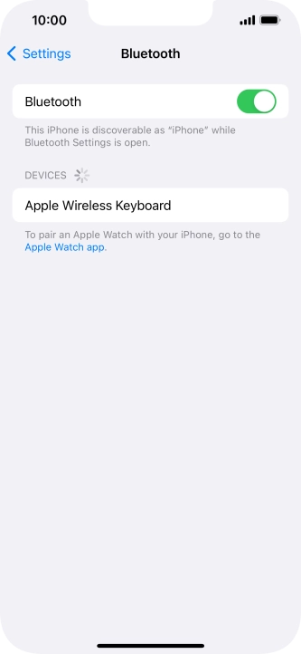 Press the required Bluetooth device and follow the instructions on the screen to pair the device with your phone.