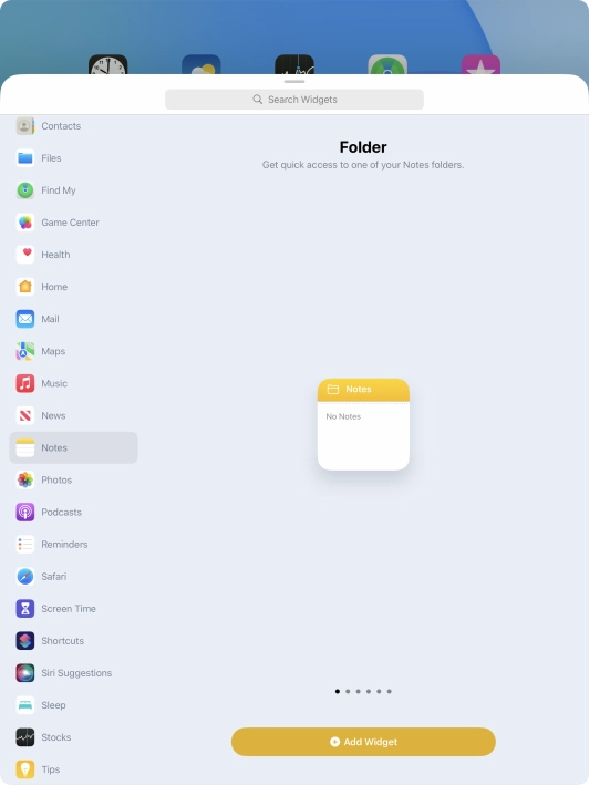 Press Add Widget.