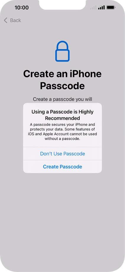 If you turn off the function, press Don't Use Passcode. If you turn off the function, press Don't Use Passcode.