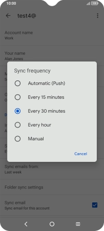 Press the required setting. Press the required setting.