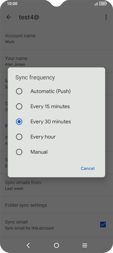 Press the required setting. Press the required setting.