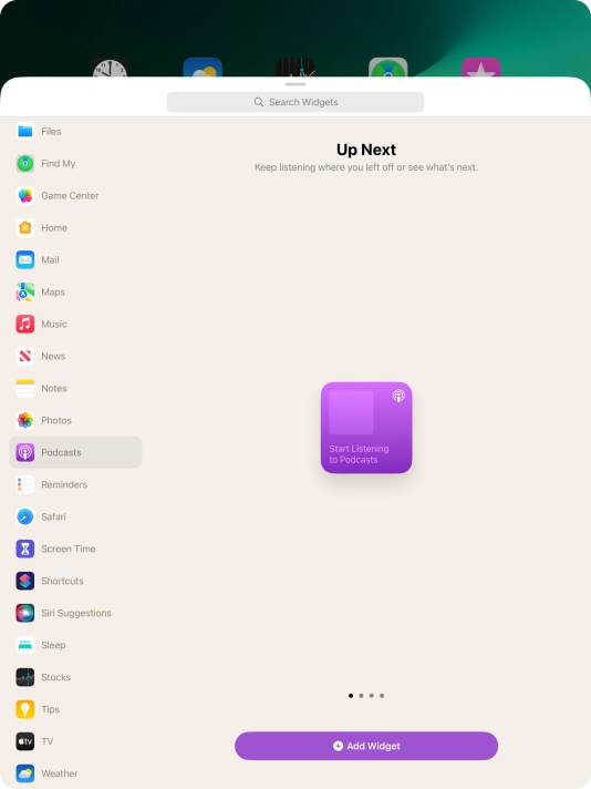 Press Add Widget.