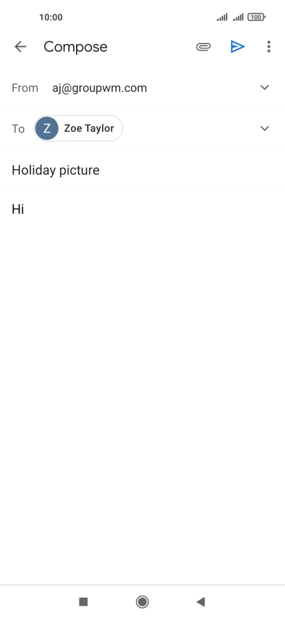 Press the attachment icon. Press the attachment icon.
