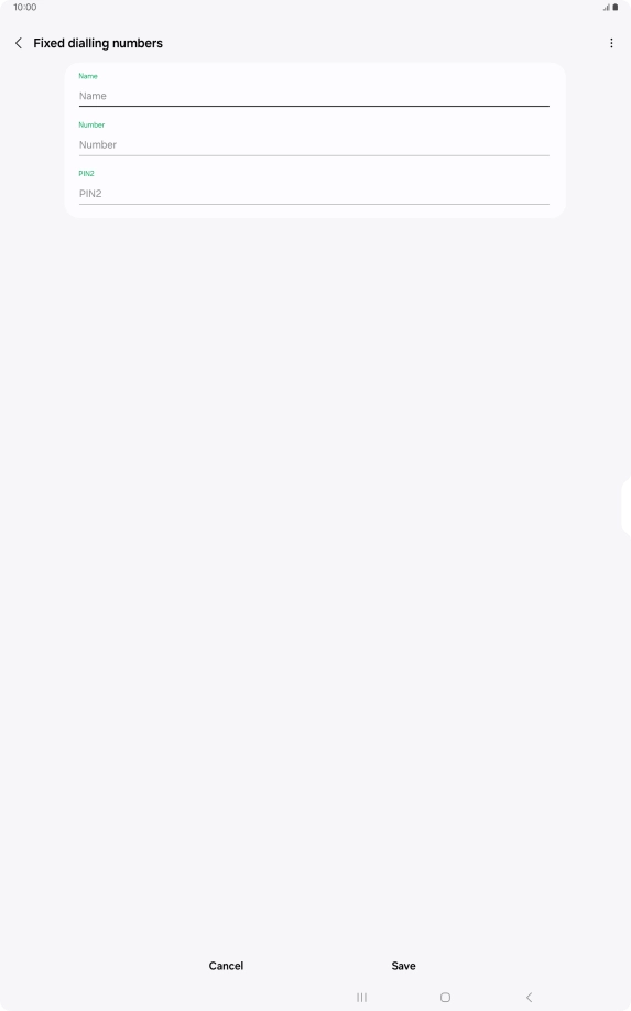 Press Name and key in the required name.