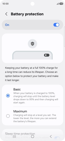 Press the required setting. Press the required setting.
