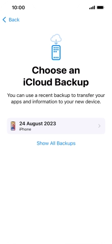 Press the required backup and your phone restores the content of the selected backup. Subsequently, follow the instructions on the screen to set up your phone and prepare it for use. Press the required backup and your phone restores the content of the selected backup. Subsequently, follow the instructions on the screen to set up your phone and prepare it for use.