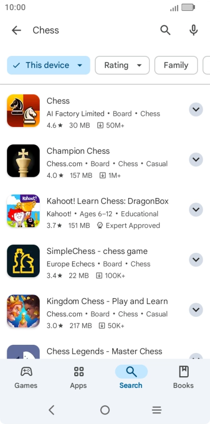 Press the required app. Press the required app.