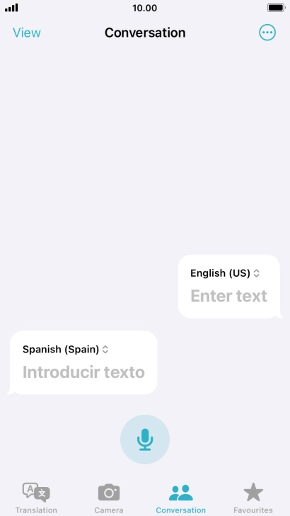 Press the microphone icon and say the required word or sentence.