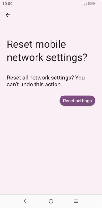Press Reset settings. Press Reset settings.