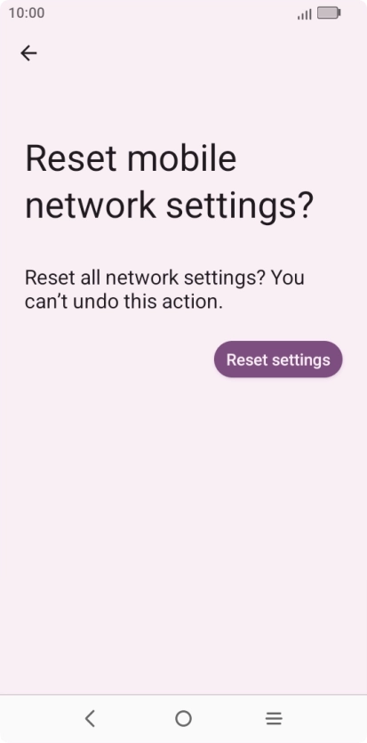 Press Reset settings. Press Reset settings.