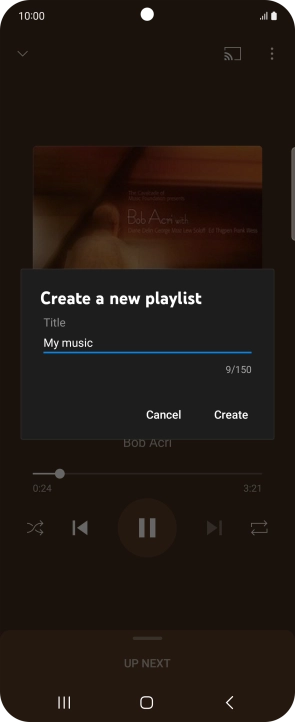 Key in a name for the playlist and press Create.