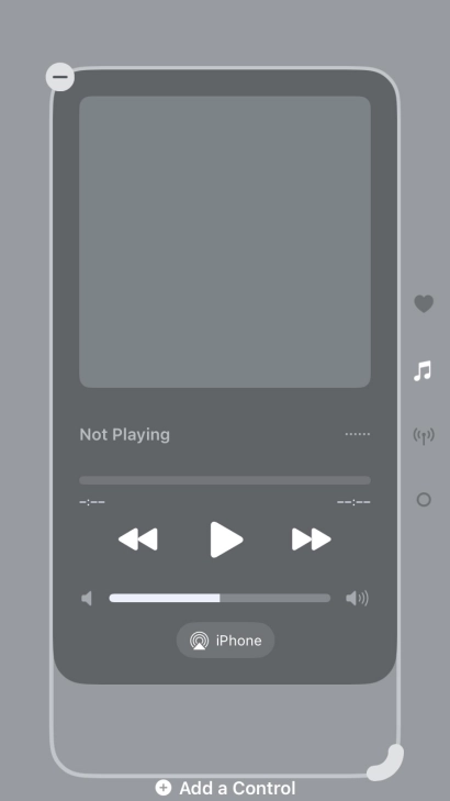 Press the remove icon on the required Control Centre page to remove it from Control Centre.