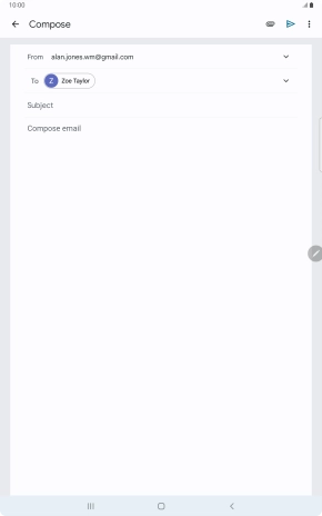 Press Subject and key in the subject for the email message. Press Subject and key in the subject for the email message.