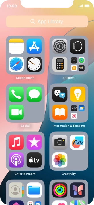 Press the required app. Press the required app.
