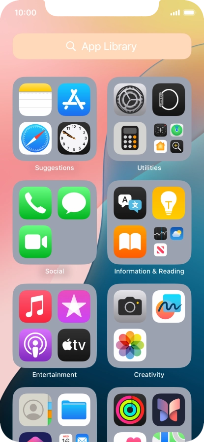 Press the required app. Press the required app.