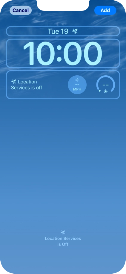 To customise the way the lock screen date is displayed, press the date widget and follow the instructions on the screen to select the required widget display mode.