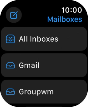 Press the required email account. Press the required email account.