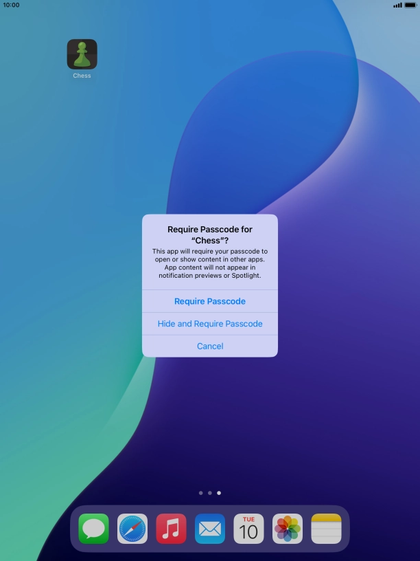 Press Require Passcode. Press Require Passcode.