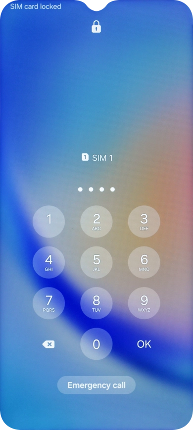 If your SIM is locked, key in your PIN and press OK. If your SIM is locked, key in your PIN and press OK.