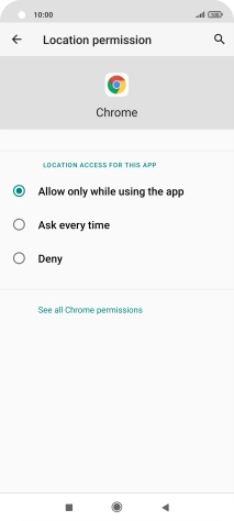 Press the required setting. Press the required setting.