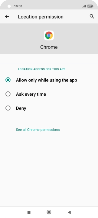 Press the required setting. Press the required setting.