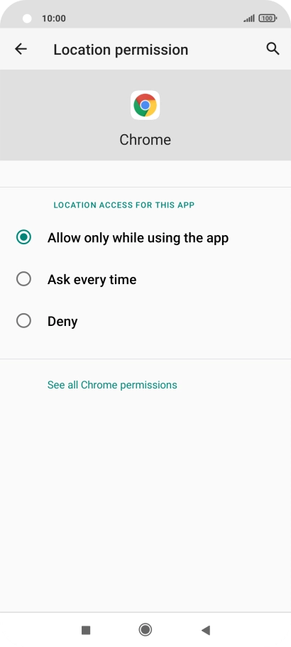 Press the required setting. Press the required setting.