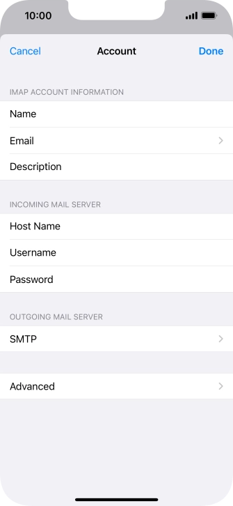 Press SMTP. Press SMTP.