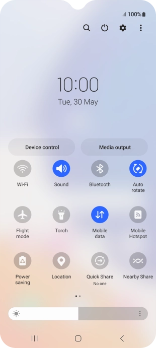 Press the settings icon. Press the settings icon.