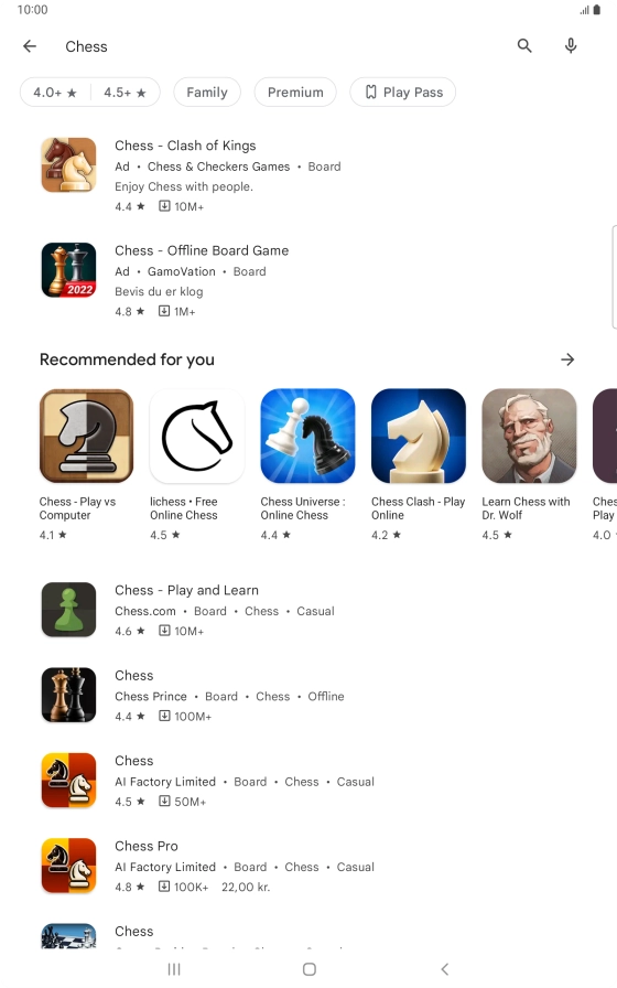 Press the required app. Press the required app.