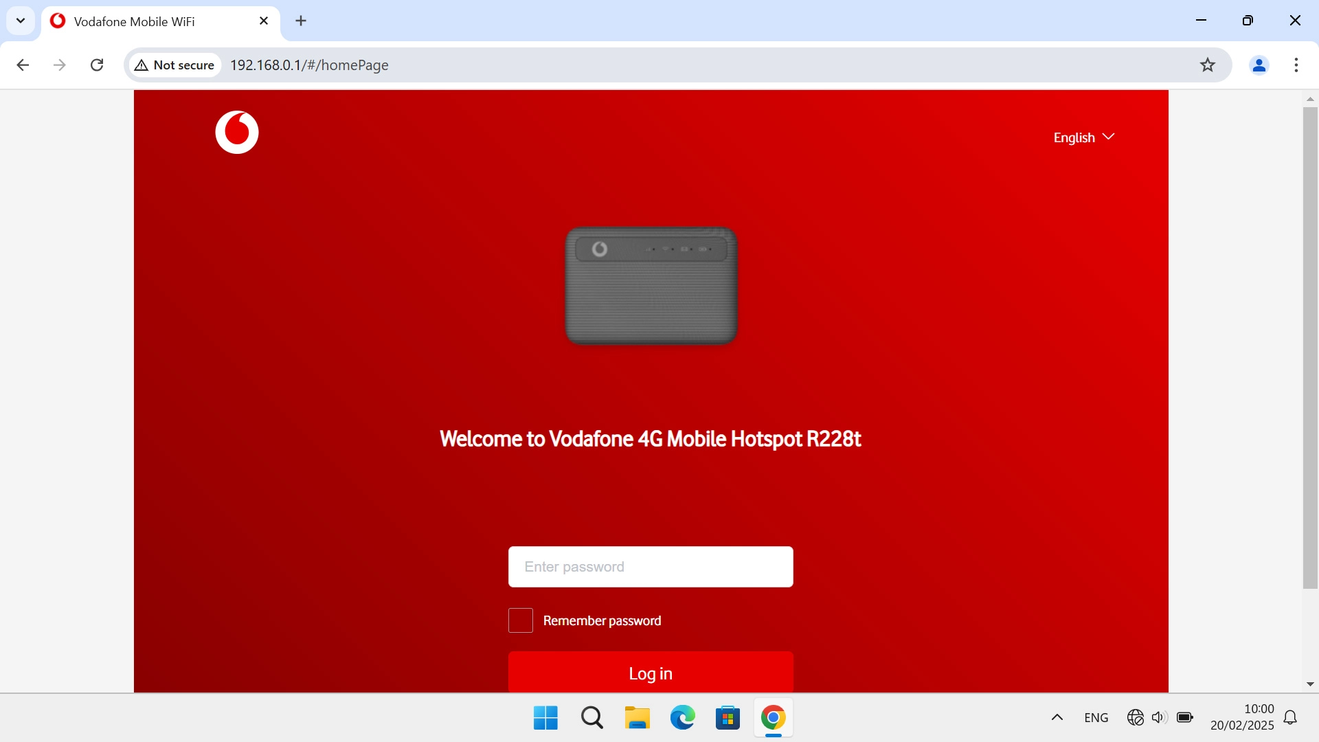 Click Enter password and key in the password for your router.