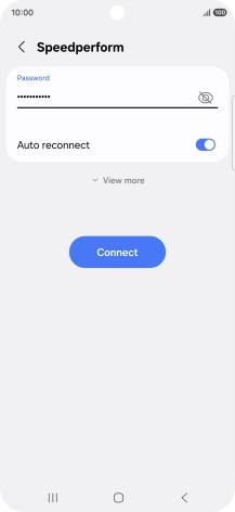 Key in the password for the Wi-Fi network and press Connect.