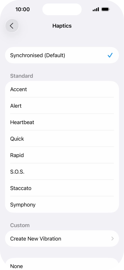 Press the required setting to turn on the function.