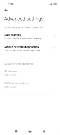 Press Data roaming. Press Data roaming.