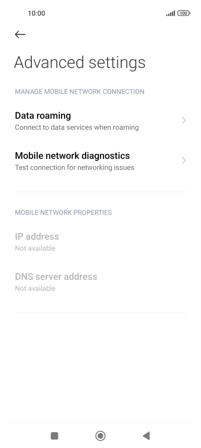 Press Data roaming. Press Data roaming.