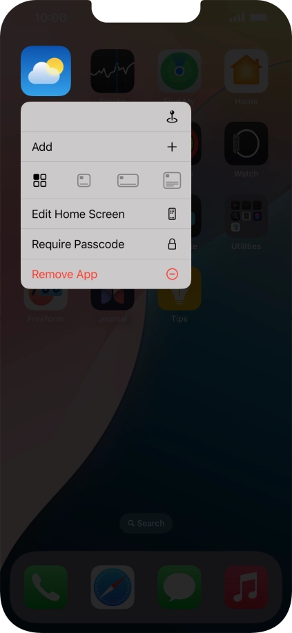 Press Remove App.