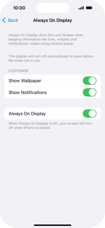 Press the indicator next to 