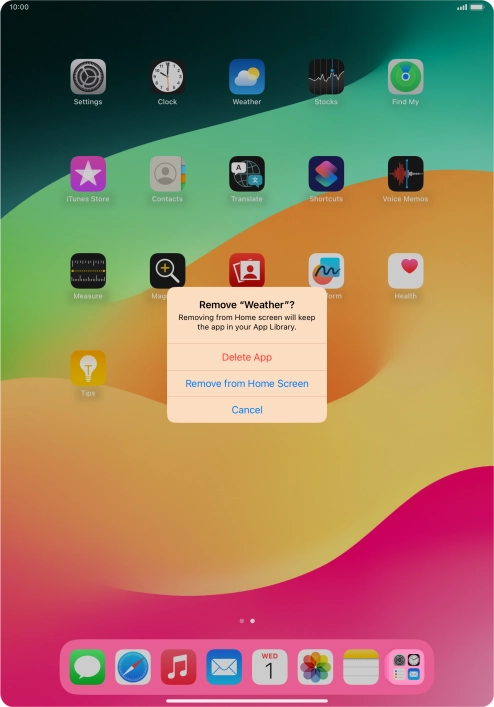Press Delete App.