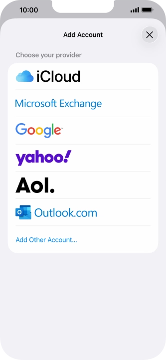 Press Microsoft Exchange.