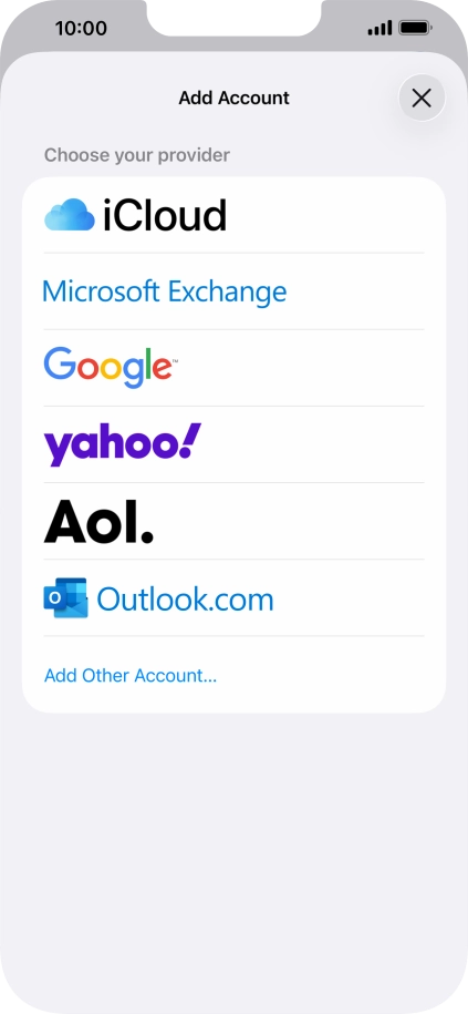 Press Microsoft Exchange.