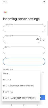 Press SSL/TLS. Press SSL/TLS.