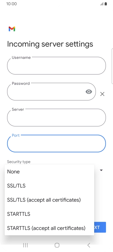 Press SSL/TLS. Press SSL/TLS.