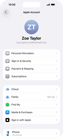 Press iCloud.