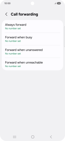 Press the required divert type. Press the required divert type.