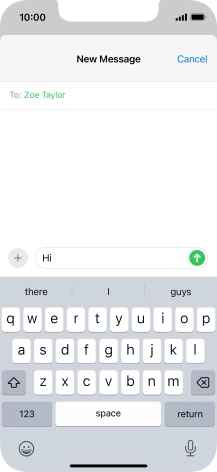 Press the send icon. Press the send icon.